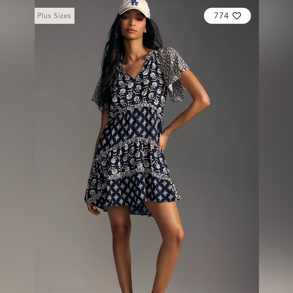 Anthropologie Robin Tiered Mini Dress